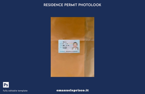 modello anteriore photolook versione carta d'identità residente in stile verific